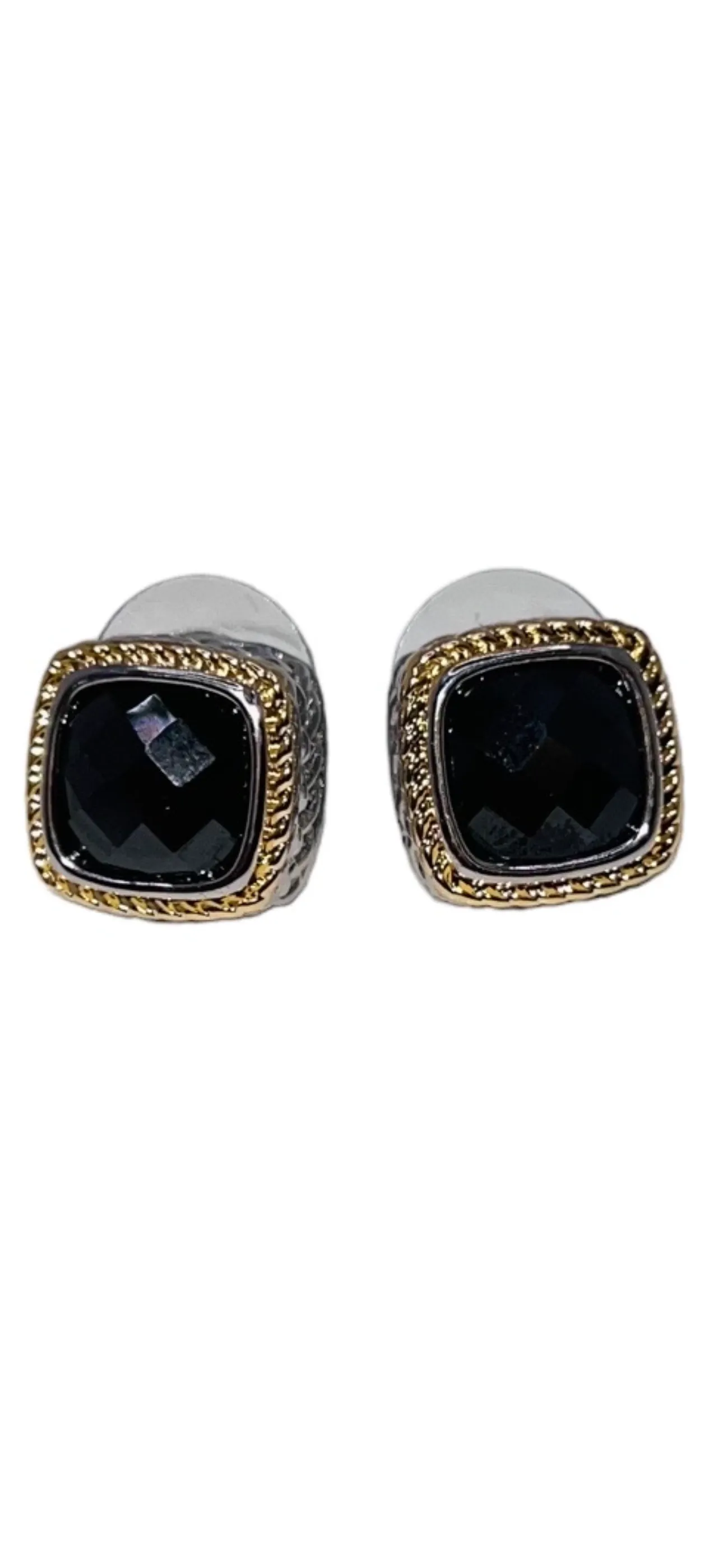 Framed Faceted Stud Earrings