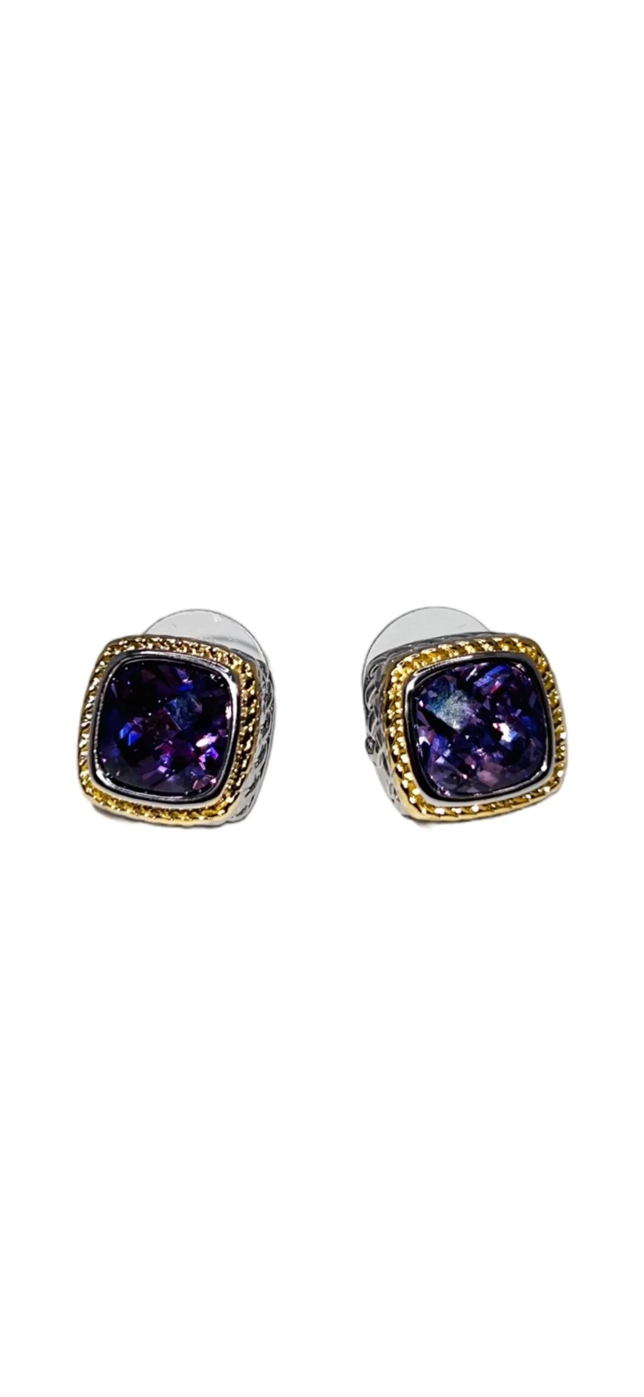 Framed Faceted Stud Earrings