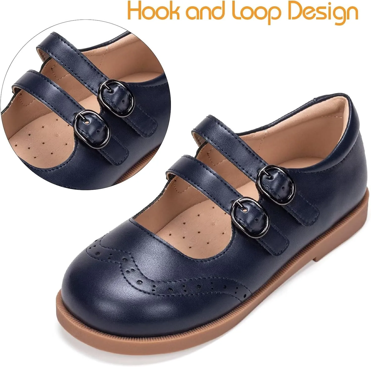 Frank Mully Girls Flats Mary Jane Shoes Round Toe Dress Shoes School Oxford Flats for Toddler/Little Kid