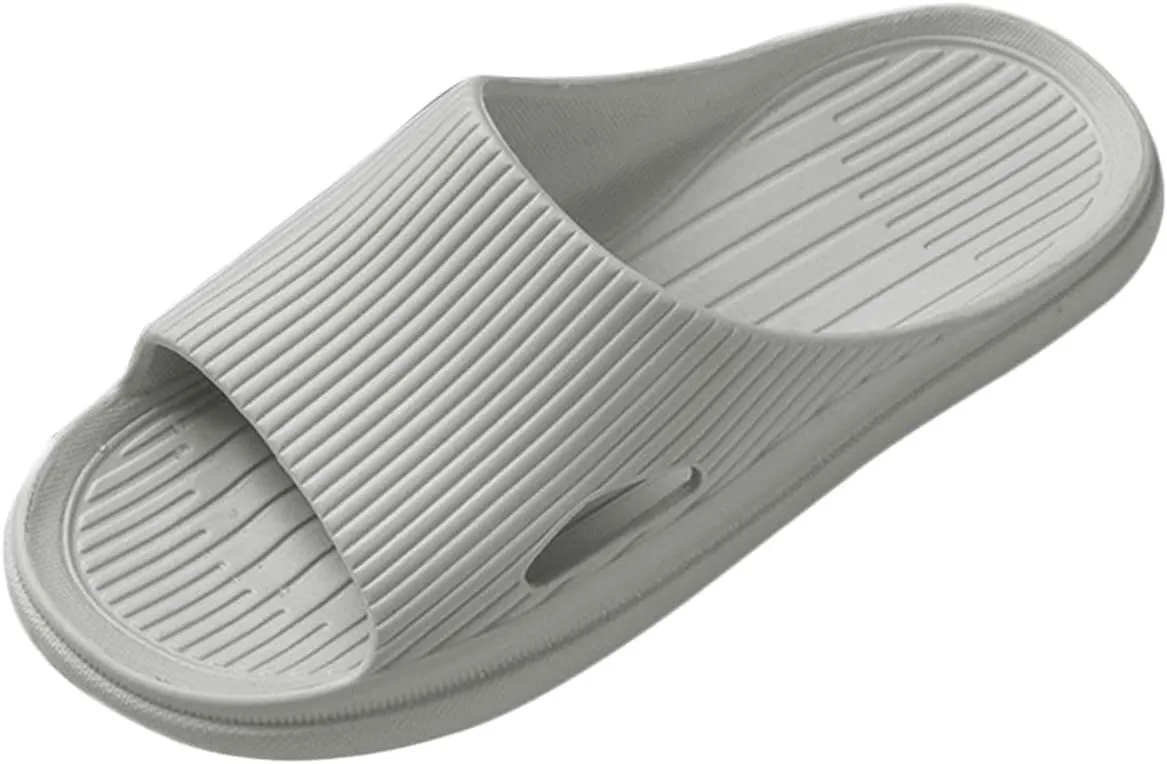 Gentlemen Couple Slippers - Flat Solid Color Stripe Home Slippers with Hard Sole for Men Under 20