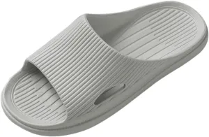 Gentlemen Couple Slippers - Flat Solid Color Stripe Home Slippers with Hard Sole for Men Under 20