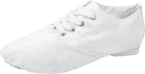 Girls Ballet Dance Shoes Canvas Slippers Flat Toddler Practice Shoes Split Sole Stretch for Perform Dance Yoga