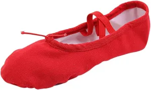 Girls Ballet Elastic Band Dance Shoes Canvas Gymnastics Flats Split Sole Shoes Toddler Dress Shoes Girls