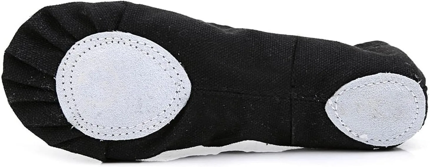 Girls Ballet Elastic Band Dance Shoes Canvas Gymnastics Flats Split Sole Shoes Toddler Dress Shoes Girls
