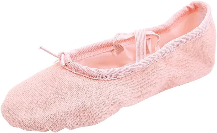 Girls Ballet Elastic Band Dance Shoes Canvas Gymnastics Flats Split Sole Shoes Toddler Dress Shoes Girls