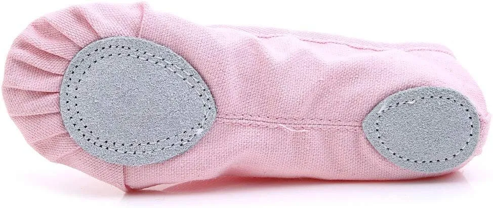 Girls Ballet Elastic Band Dance Shoes Canvas Gymnastics Flats Split Sole Shoes Toddler Dress Shoes Girls
