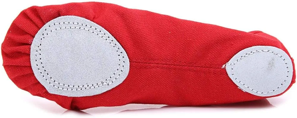 Girls Ballet Elastic Band Dance Shoes Canvas Gymnastics Flats Split Sole Shoes Toddler Dress Shoes Girls