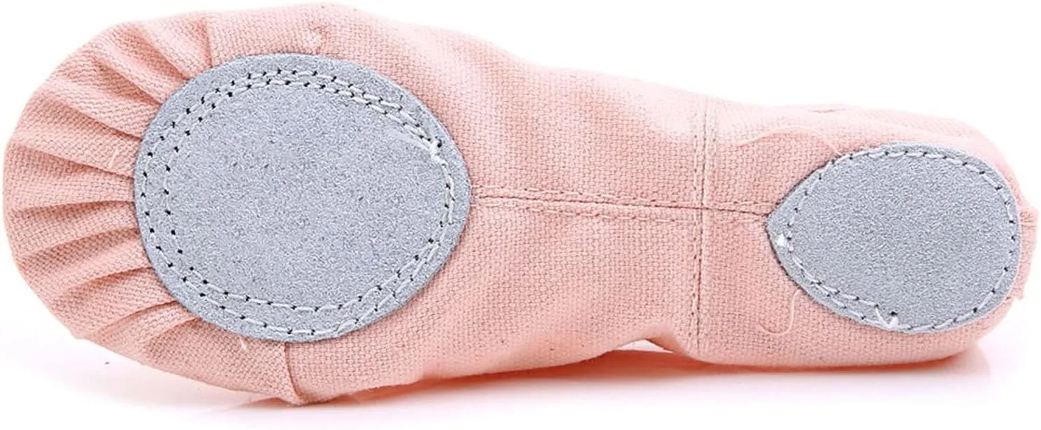 Girls Ballet Elastic Band Dance Shoes Canvas Gymnastics Flats Split Sole Shoes Toddler Dress Shoes Girls