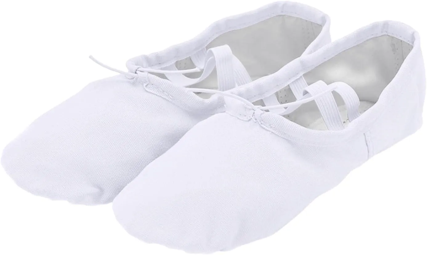 Girls Ballet Shoes Children Split Sole Ballet Slippers Baby Canvas Solid Cozy Soft Skin-Friendly Ballet Dancing Shoes for Kids