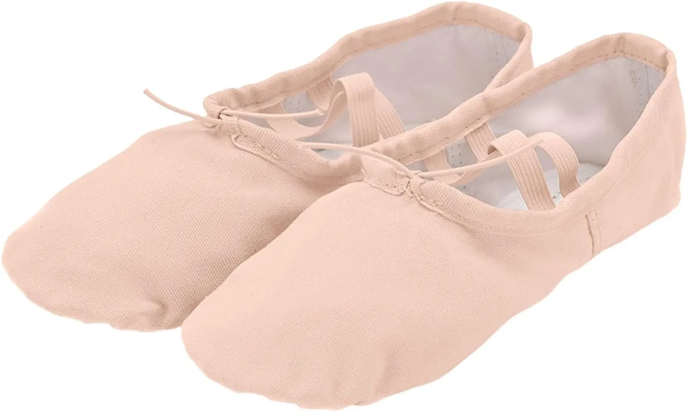 Girls Ballet Shoes Children Split Sole Ballet Slippers Baby Canvas Solid Cozy Soft Skin-Friendly Ballet Dancing Shoes for Kids