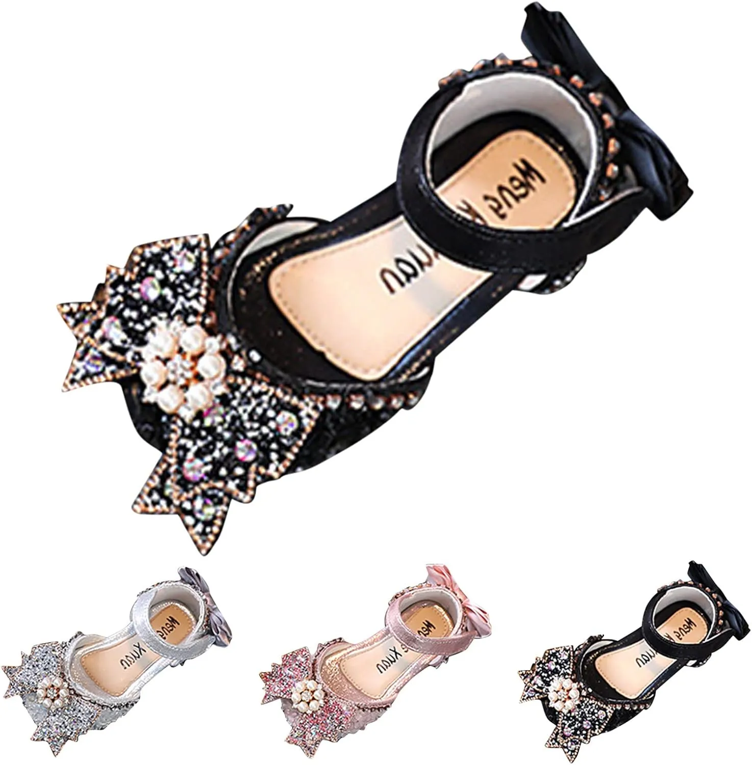 Girls Ballet Shoes Fashion Spring and Summer Girls Dress Shoes Dance Performance Shoes Pearl Toddler First Walking Shoes