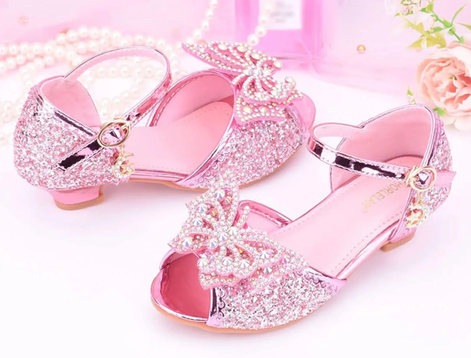 Girls Heels Dress Shoes Flower Girl Mary Jane Sandals Wedding Party Princess Shoes for Toddler Little Kid Big Kid