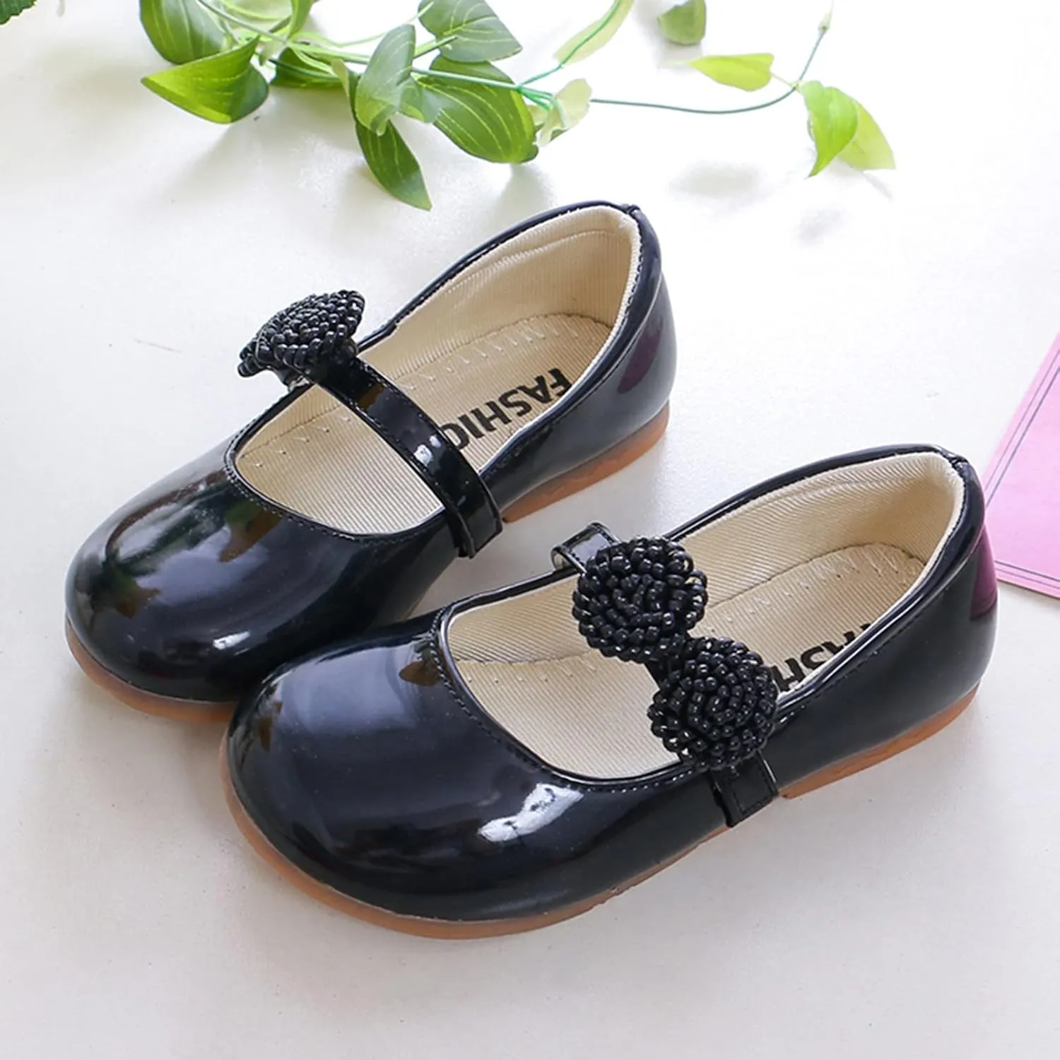 Girl's Mary Jane School niform Shoes Toddler Little Kid Dress Shoes Girl Ballet Flat Flower Girl Toddler Slip Boots