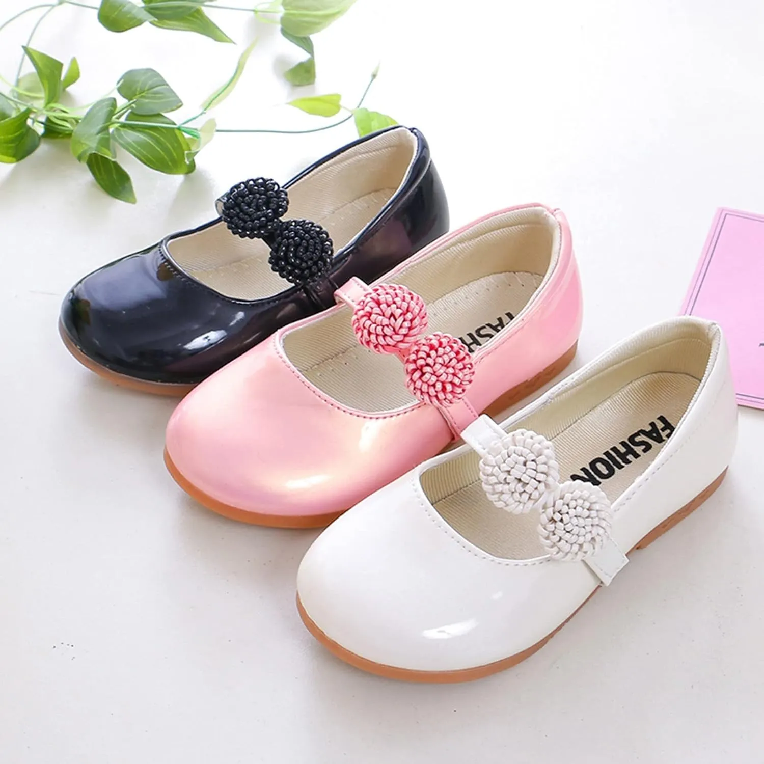Girl's Mary Jane School niform Shoes Toddler Little Kid Dress Shoes Girl Ballet Flat Flower Girl Toddler Slip Boots