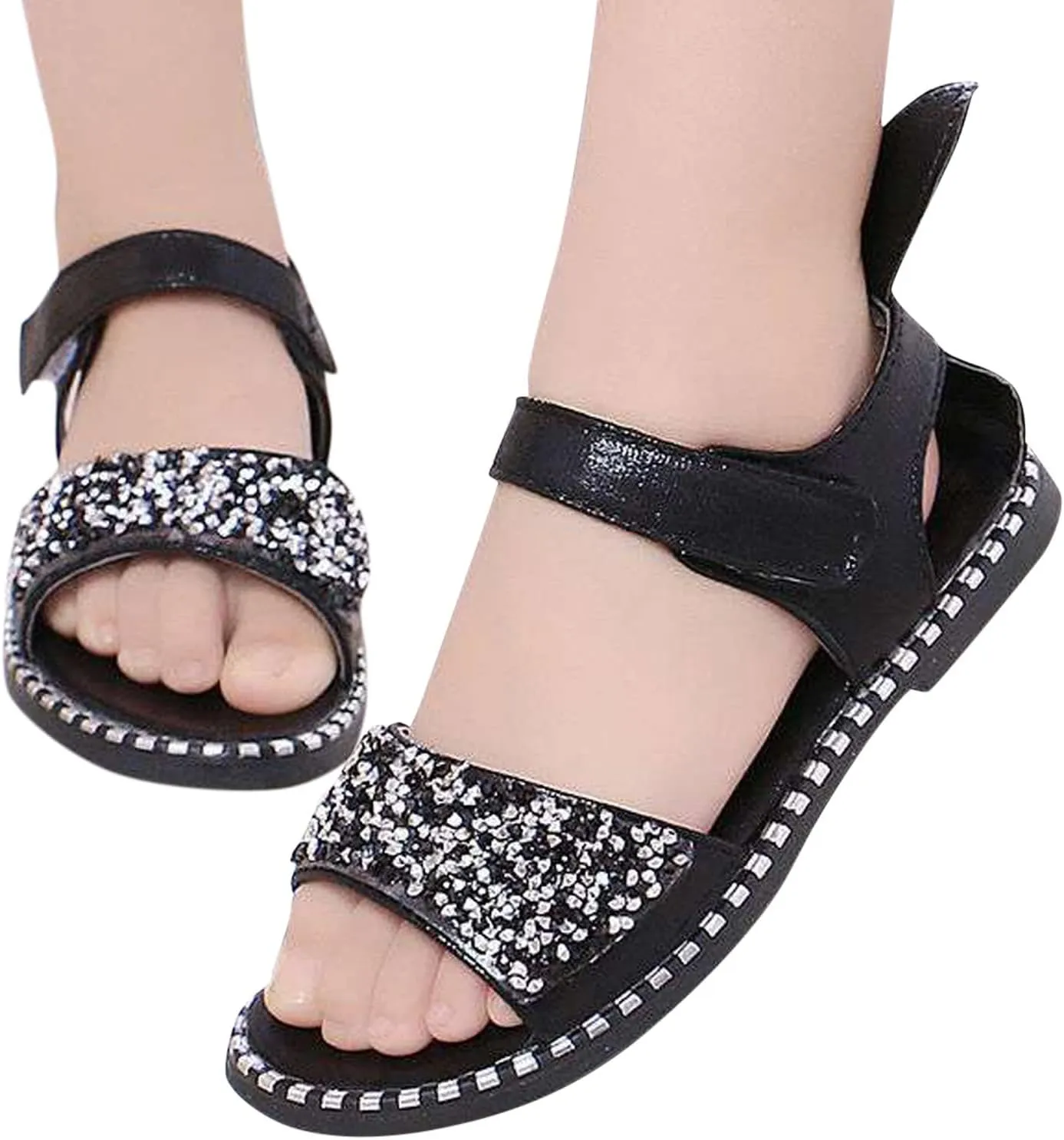 Girls Shoes with Straps Toddler Little Girl Dress Sandals Shoes Casual Slip On Ballet Slide Sandals Shower