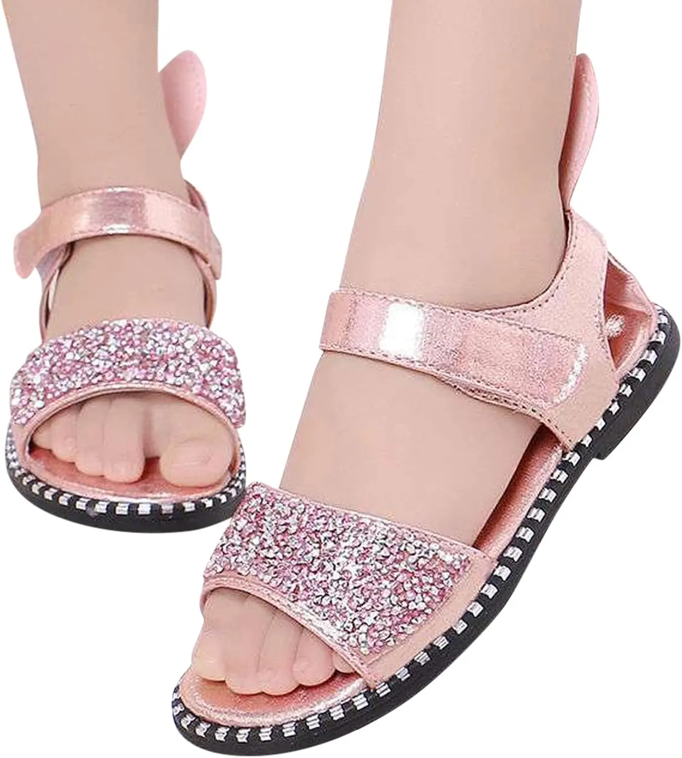 Girls Shoes with Straps Toddler Little Girl Dress Sandals Shoes Casual Slip On Ballet Slide Sandals Shower