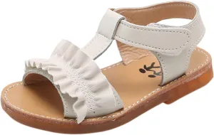 Girls Slides Size 4 Kids Soft-soled Non-slip Children Shoes Girls Beach Ruffles Princess Girls Slippers Size 8 Toddler