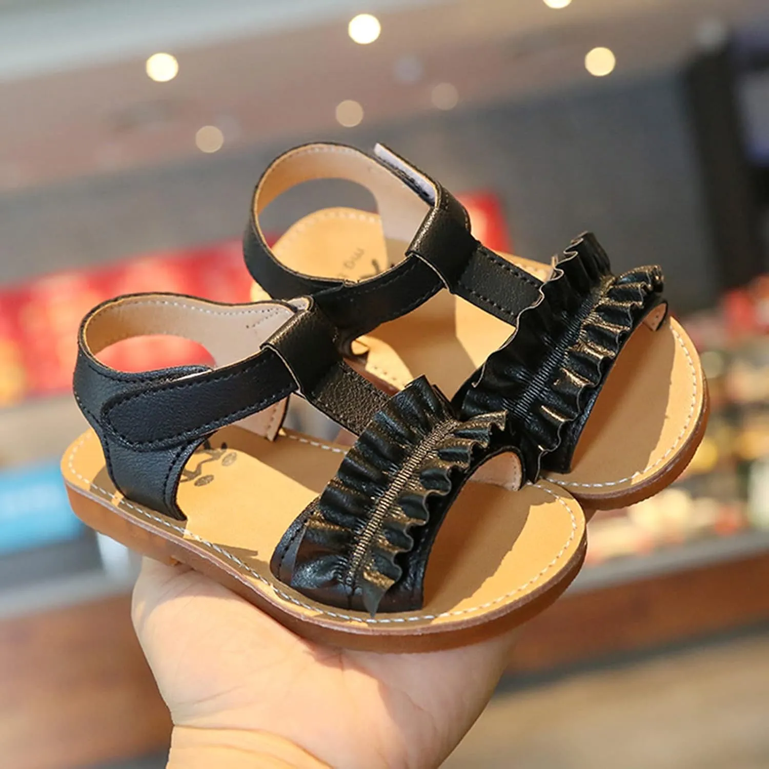 Girls Slides Size 4 Kids Soft-soled Non-slip Children Shoes Girls Beach Ruffles Princess Girls Slippers Size 8 Toddler