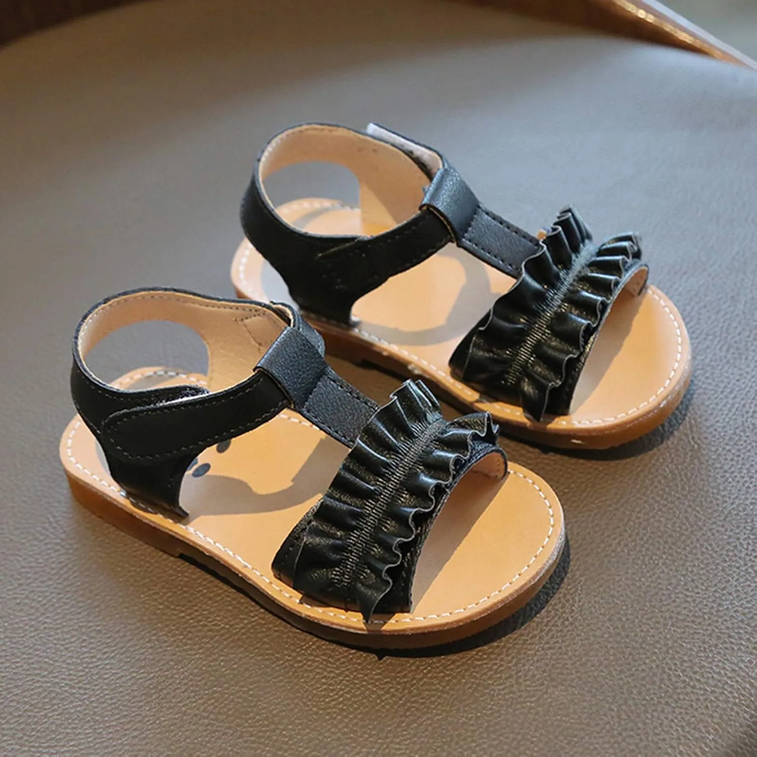 Girls Slides Size 4 Kids Soft-soled Non-slip Children Shoes Girls Beach Ruffles Princess Girls Slippers Size 8 Toddler