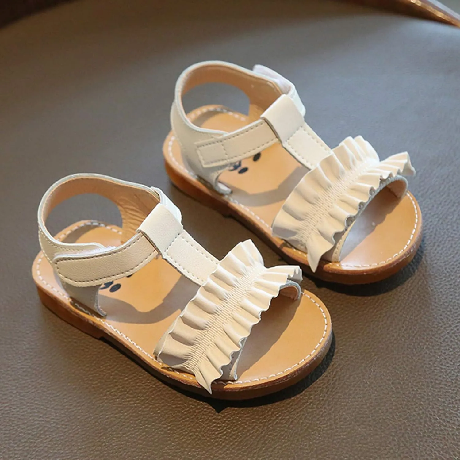 Girls Slides Size 4 Kids Soft-soled Non-slip Children Shoes Girls Beach Ruffles Princess Girls Slippers Size 8 Toddler
