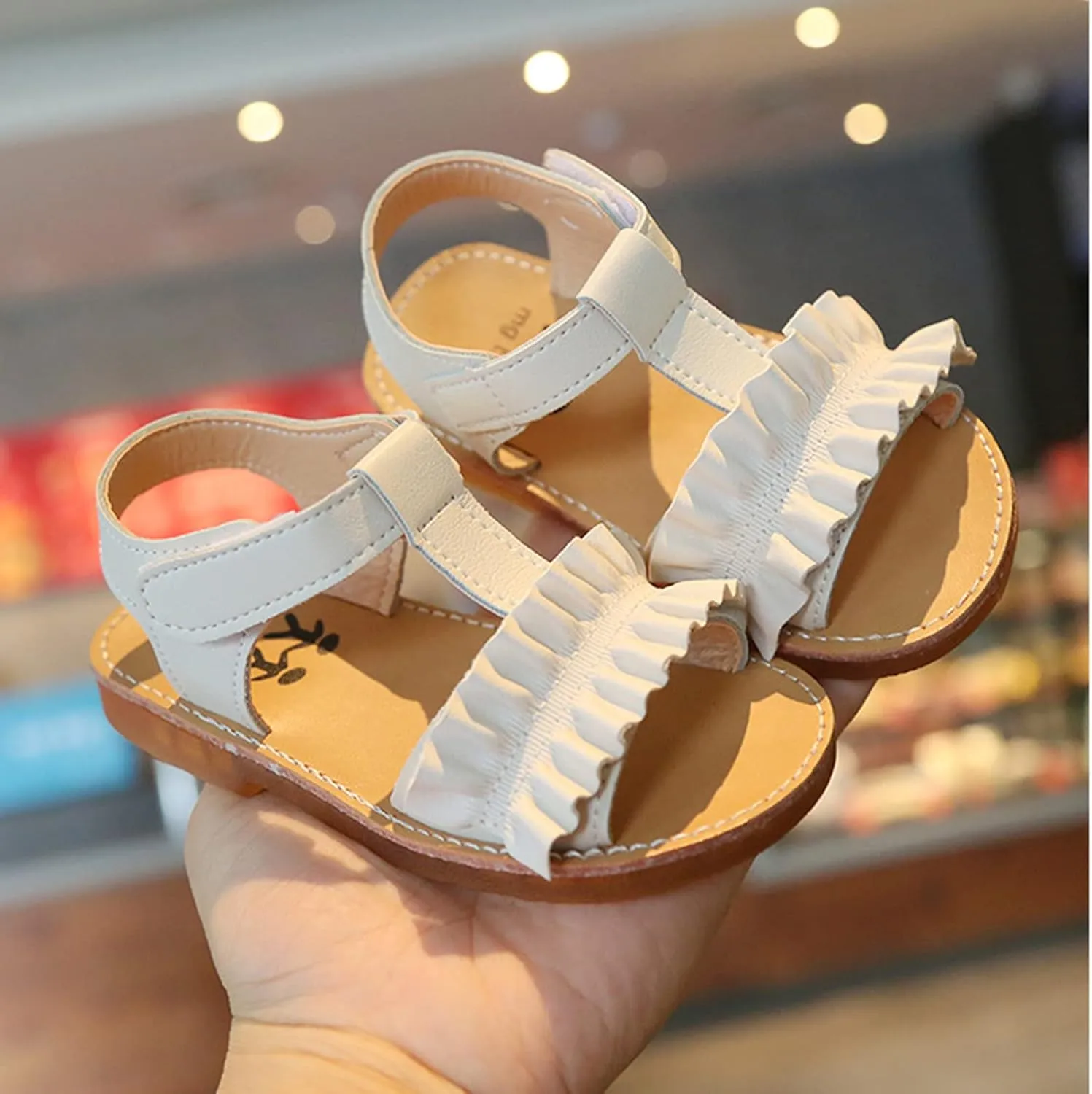 Girls Slides Size 4 Kids Soft-soled Non-slip Children Shoes Girls Beach Ruffles Princess Girls Slippers Size 8 Toddler