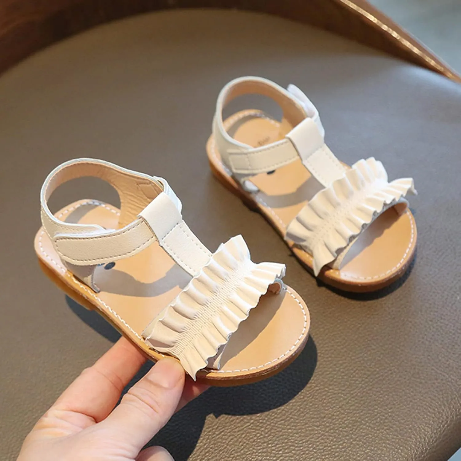 Girls Slides Size 4 Kids Soft-soled Non-slip Children Shoes Girls Beach Ruffles Princess Girls Slippers Size 8 Toddler