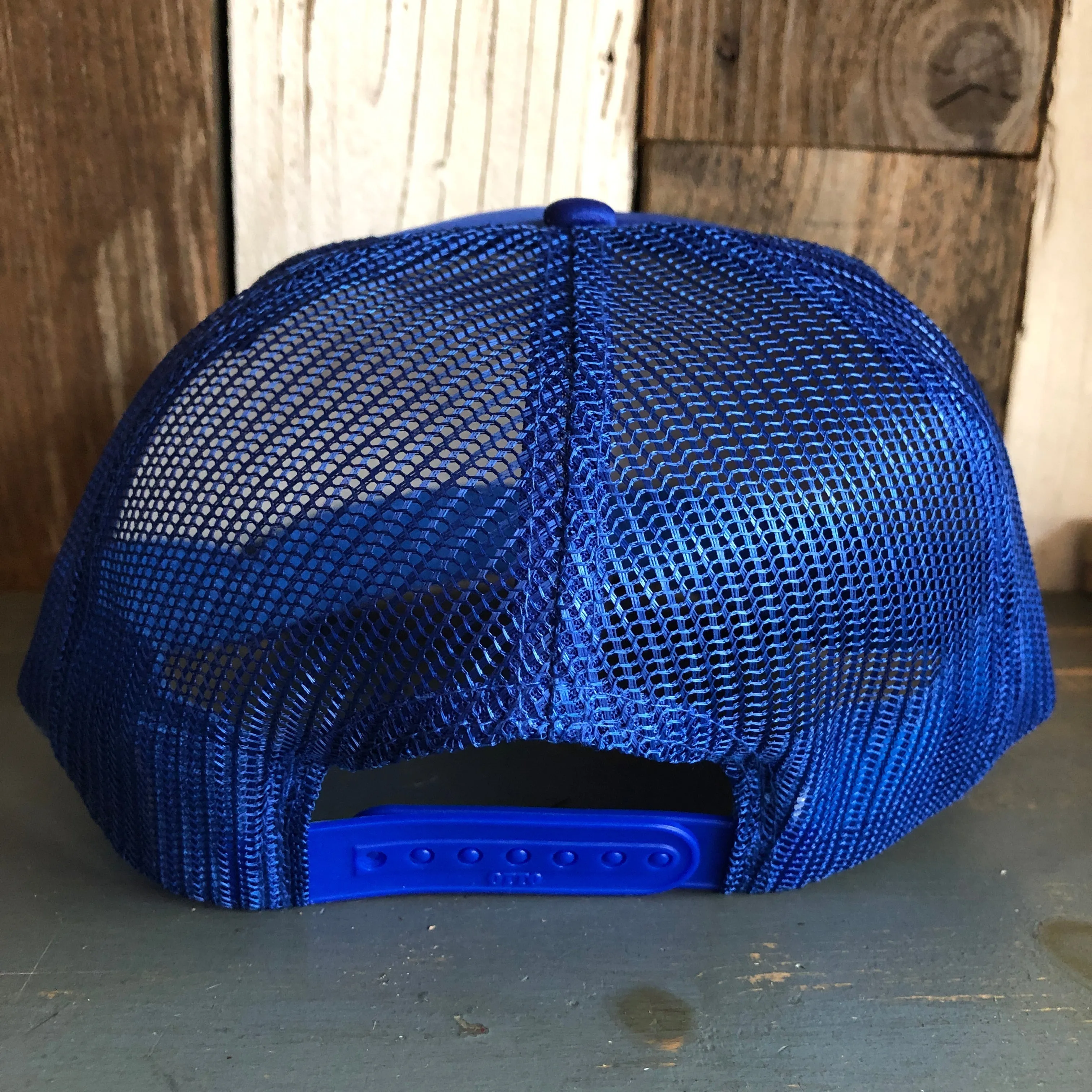 HATE HAS NO HOME HERE High Crown Trucker Hat - Royal Blue (Curved Brim)