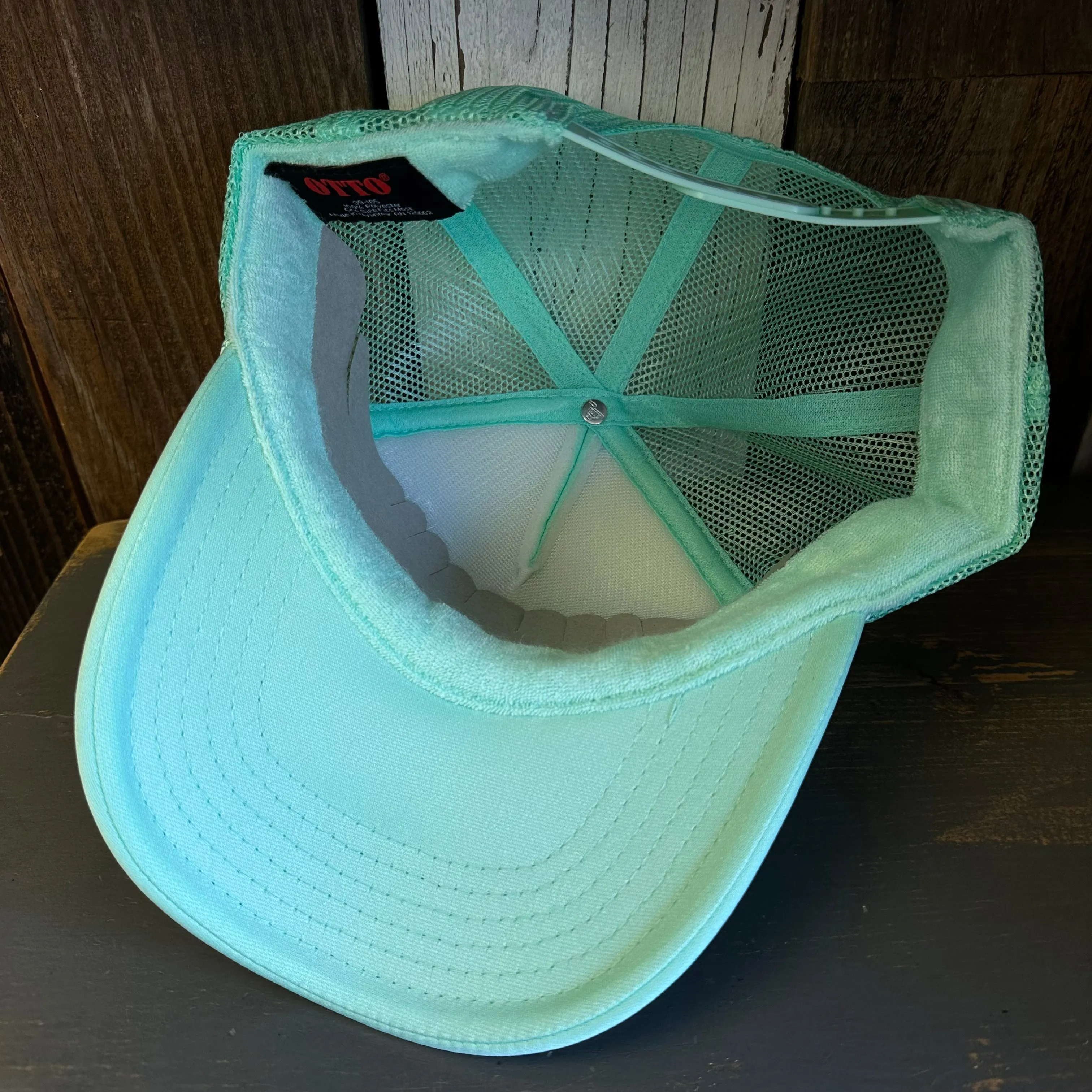 HATE HAS NO HOME HERE High Crown Trucker Hat - Seafoam Green