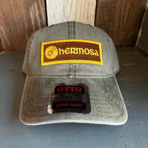 Hermosa Beach AS REAL AS THE STREETS - 6 Panel Low Profile Style Dad Hat with Velcro Closure - Olive Green