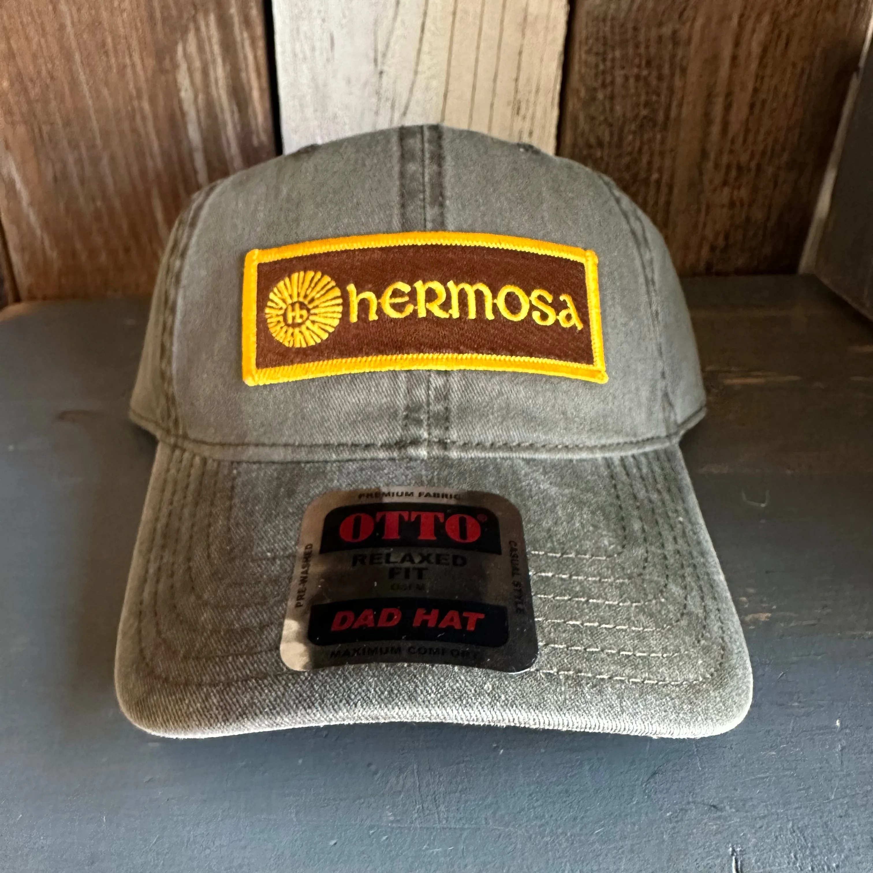 Hermosa Beach AS REAL AS THE STREETS - 6 Panel Low Profile Style Dad Hat with Velcro Closure - Olive Green