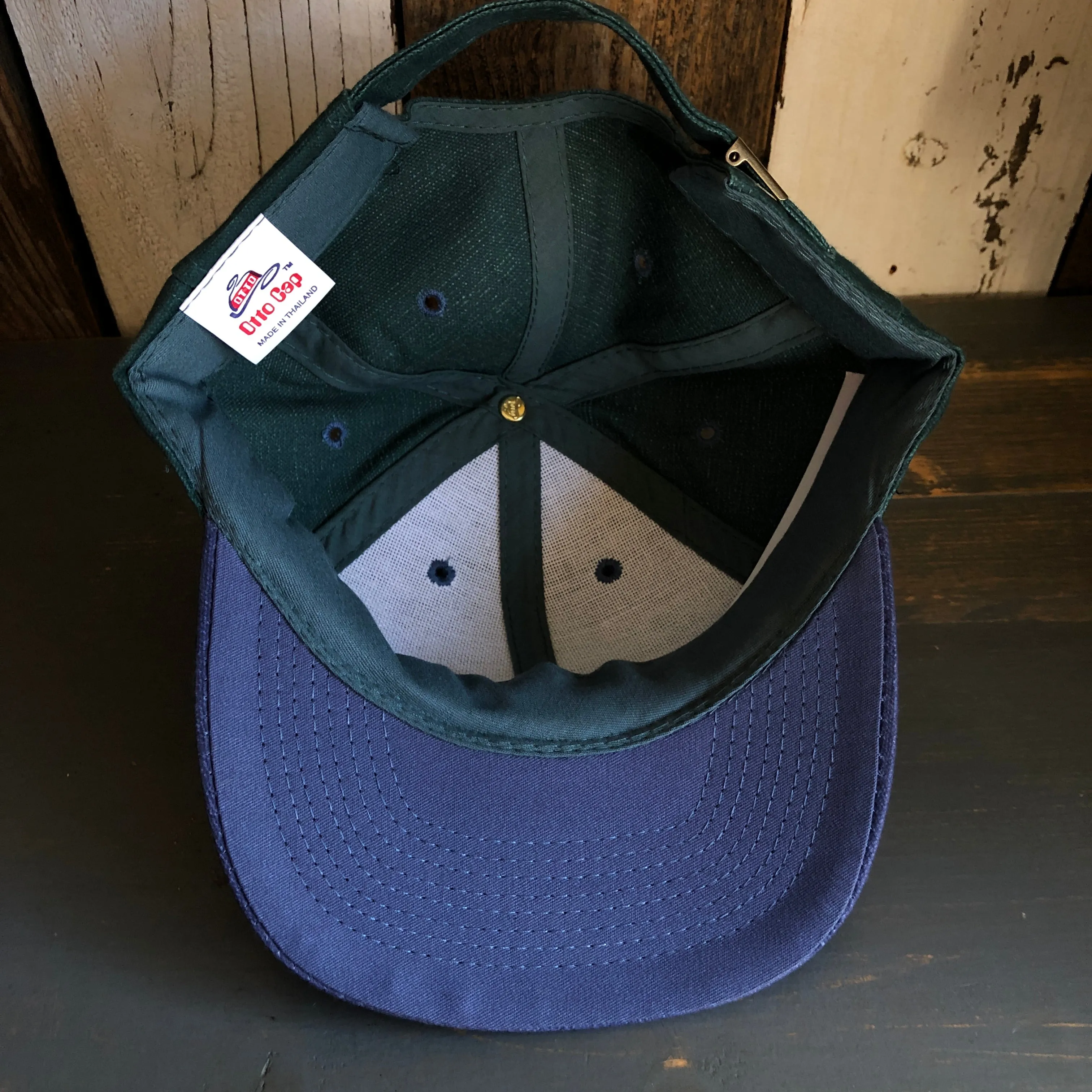 Hermosa Beach BLUE SUPREME HERMOSA - 6 Panel Low Profile Baseball Cap with Adjustable Strap with Press Buckle - Dark Green/Navy
