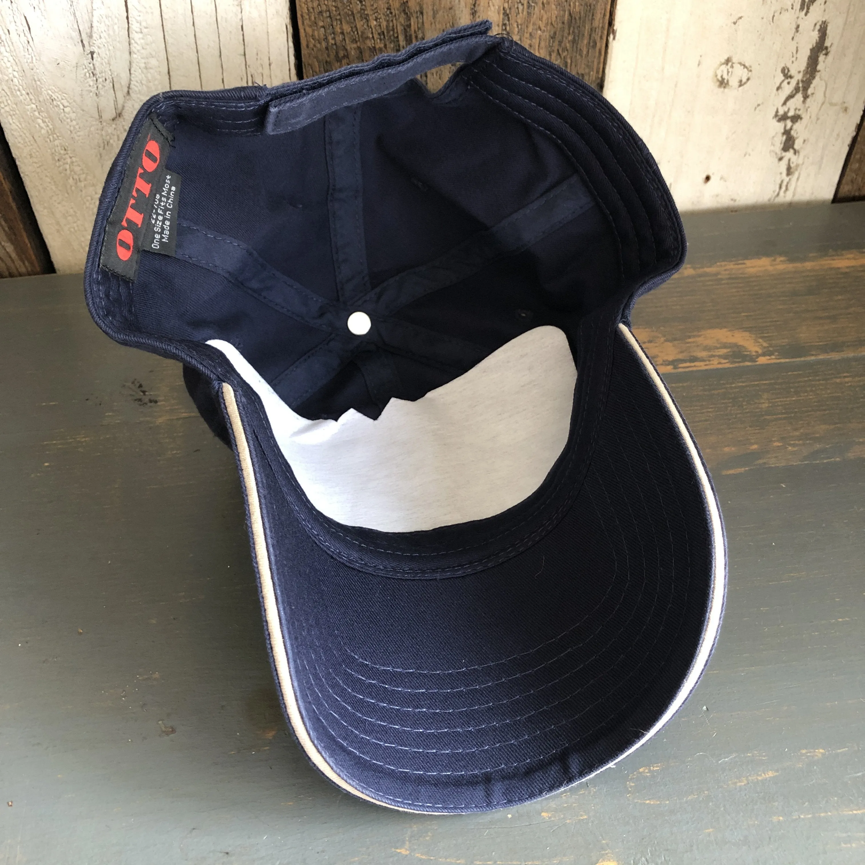 Hermosa Beach FIESTA - 6 Panel Low Profile Style Dad Hat with Velcro Closure - Navy/Navy/Khaki