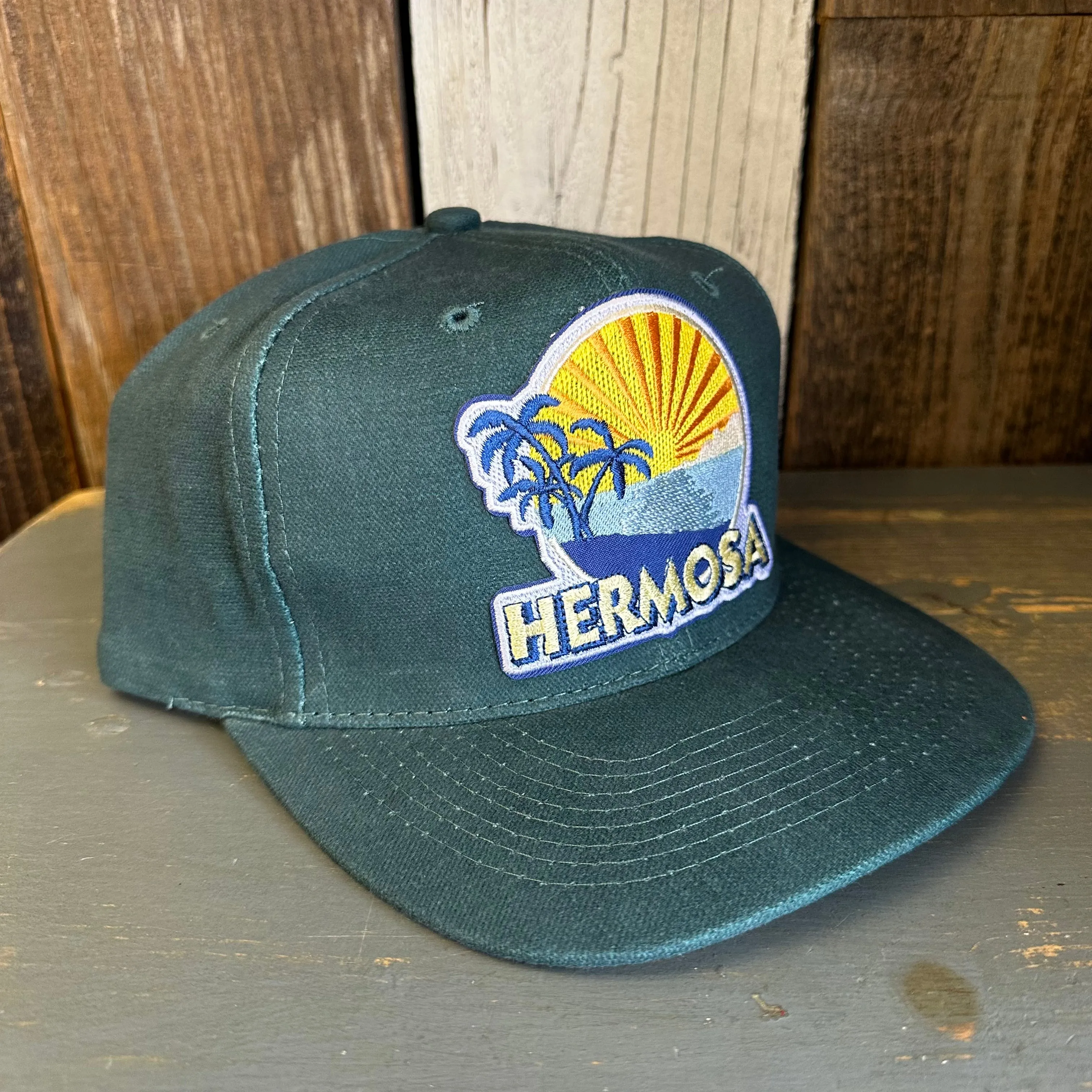 Hermosa Beach FIESTA - 6 Panel Mid Profile Baseball Cap - Dark Green