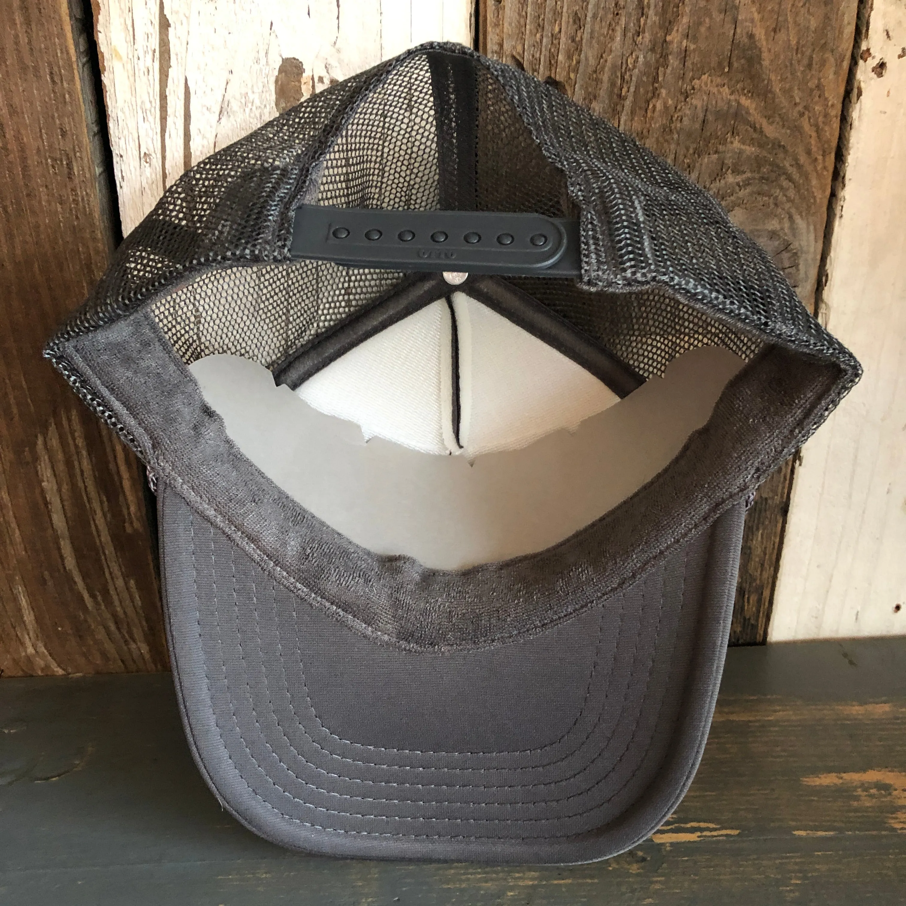 Hermosa Beach FIESTA High Crown Trucker Hat - Charcoal (Curved Brim)
