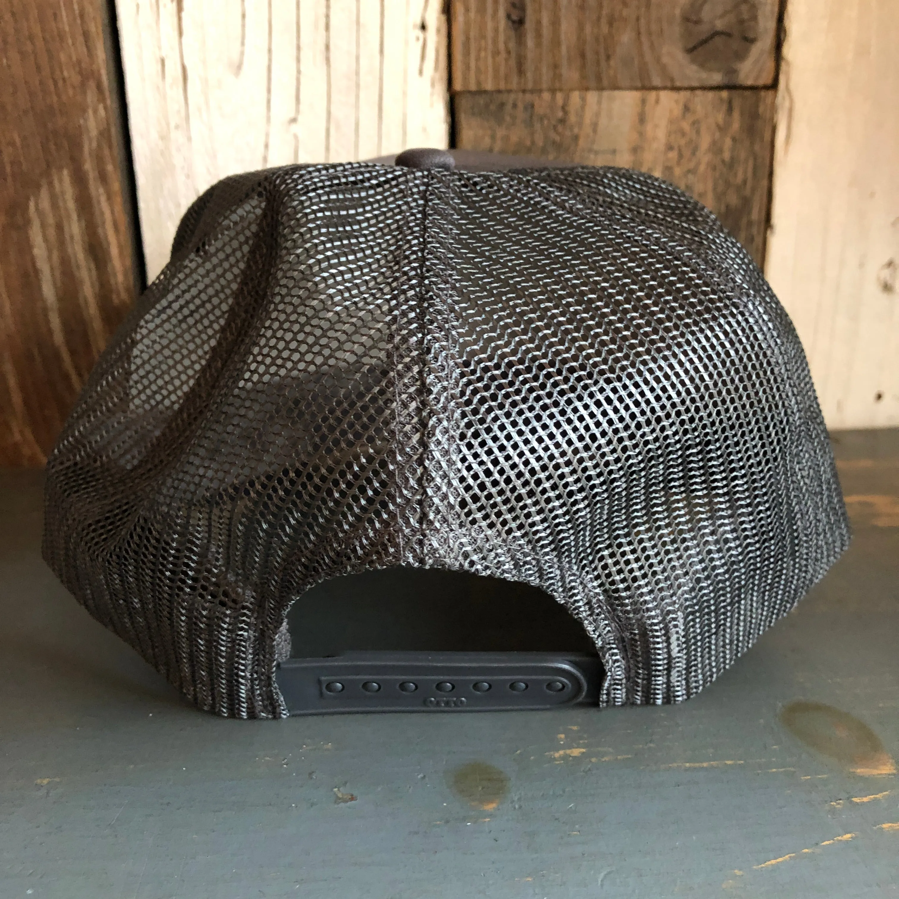 Hermosa Beach FIESTA High Crown Trucker Hat - Charcoal (Curved Brim)
