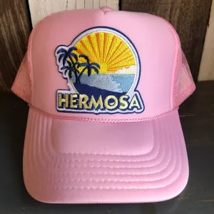 Hermosa Beach FIESTA High Crown Trucker Hat - Pink