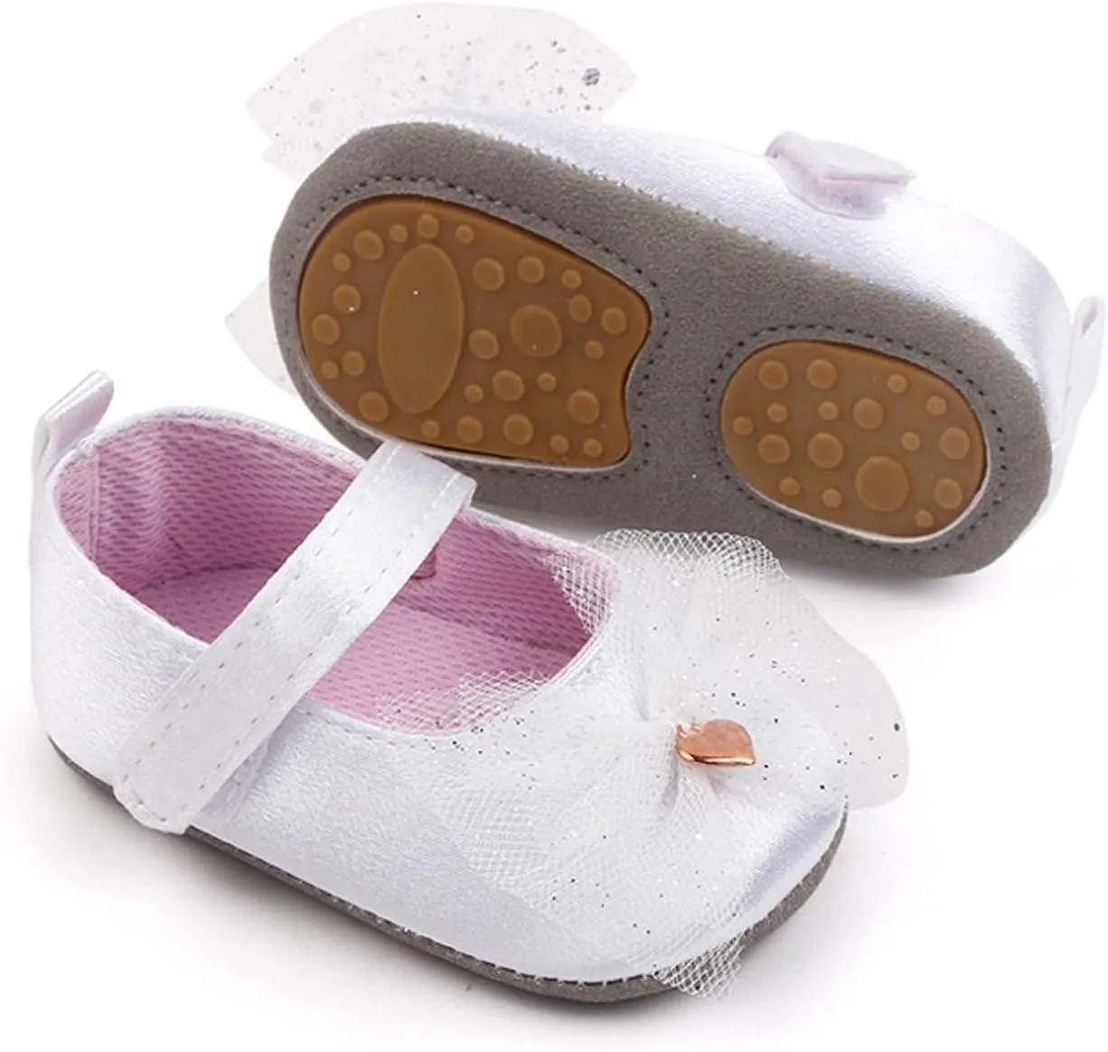 Infant Baby Girls Mary Jane Flat with Bownot Ballet Shoes Newborn First Walking Princess Toddler Size 6 Shoes Boys
