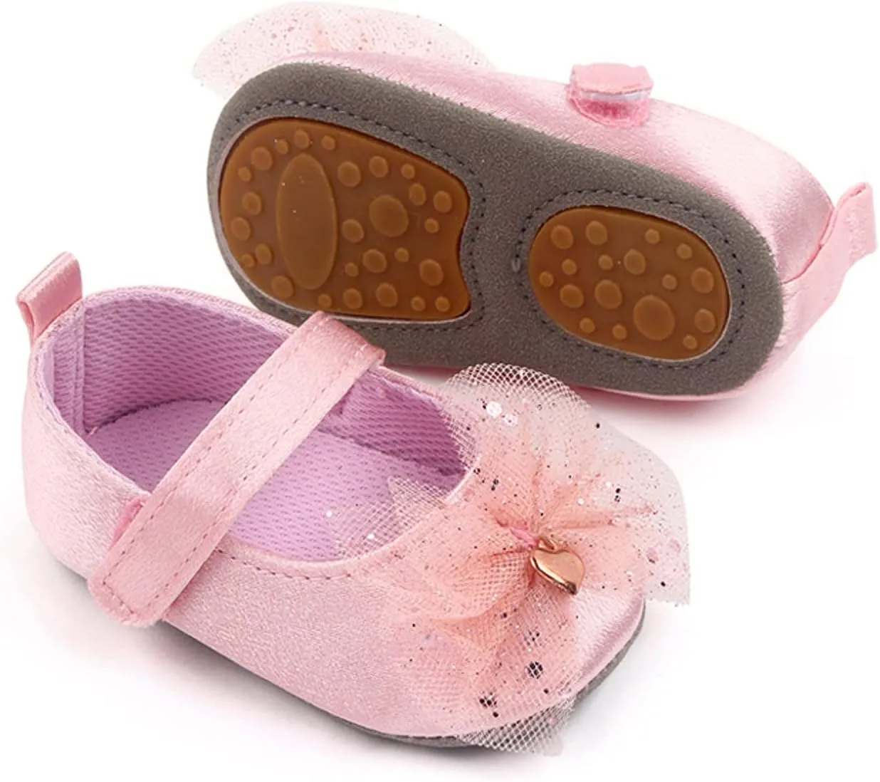 Infant Baby Girls Mary Jane Flat with Bownot Ballet Shoes Newborn First Walking Princess Toddler Size 6 Shoes Boys