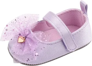 Infant Baby Girls Mary Jane Flat with Bownot Ballet Shoes Newborn First Walking Princess Toddler Size 6 Shoes Boys