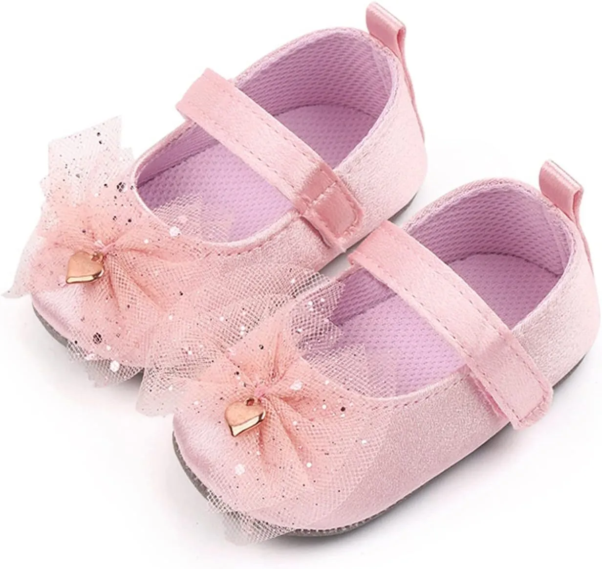 Infant Baby Girls Mary Jane Flat with Bownot Ballet Shoes Newborn First Walking Princess Toddler Size 6 Shoes Boys