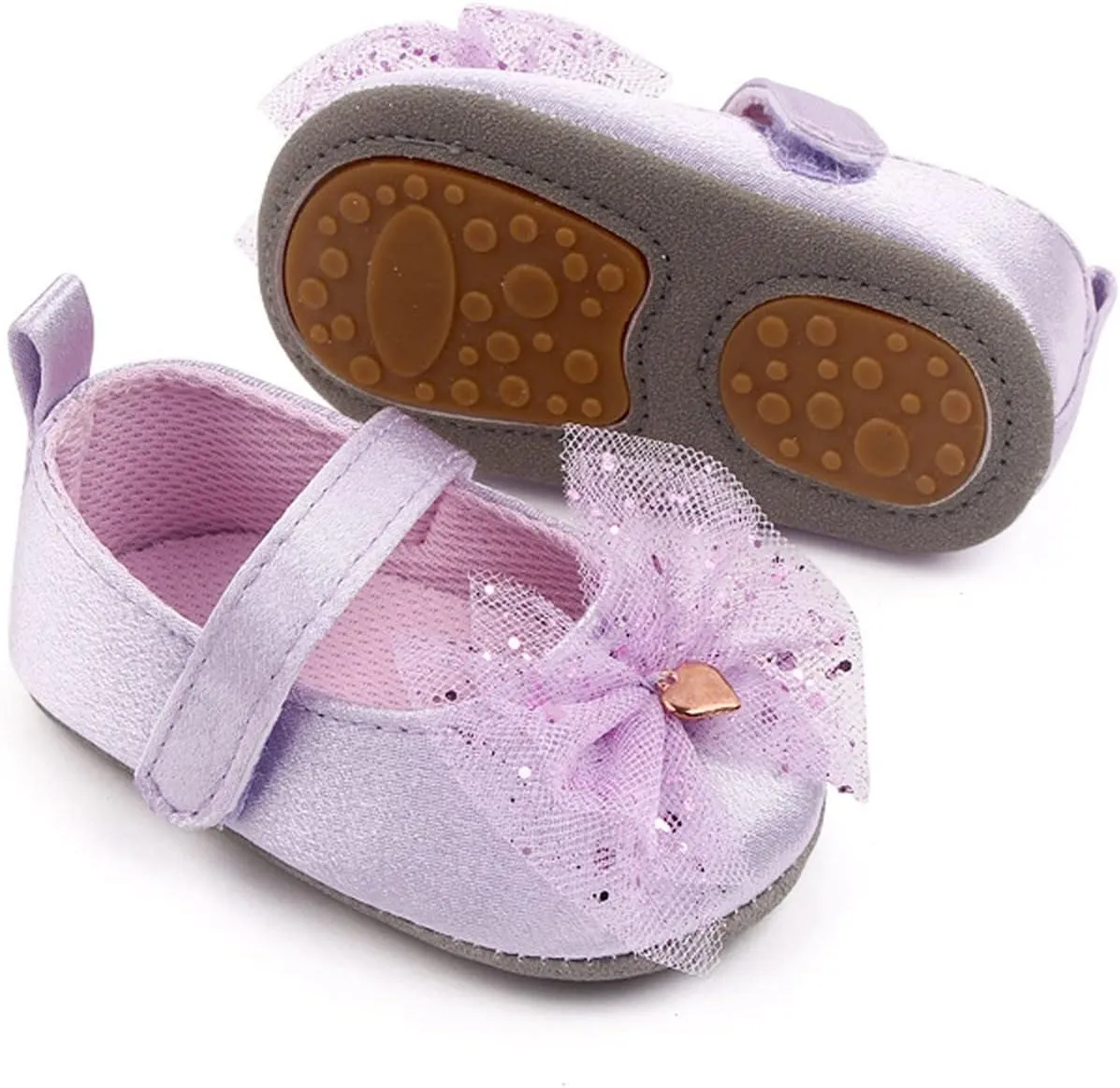 Infant Baby Girls Mary Jane Flat with Bownot Ballet Shoes Newborn First Walking Princess Toddler Size 6 Shoes Boys