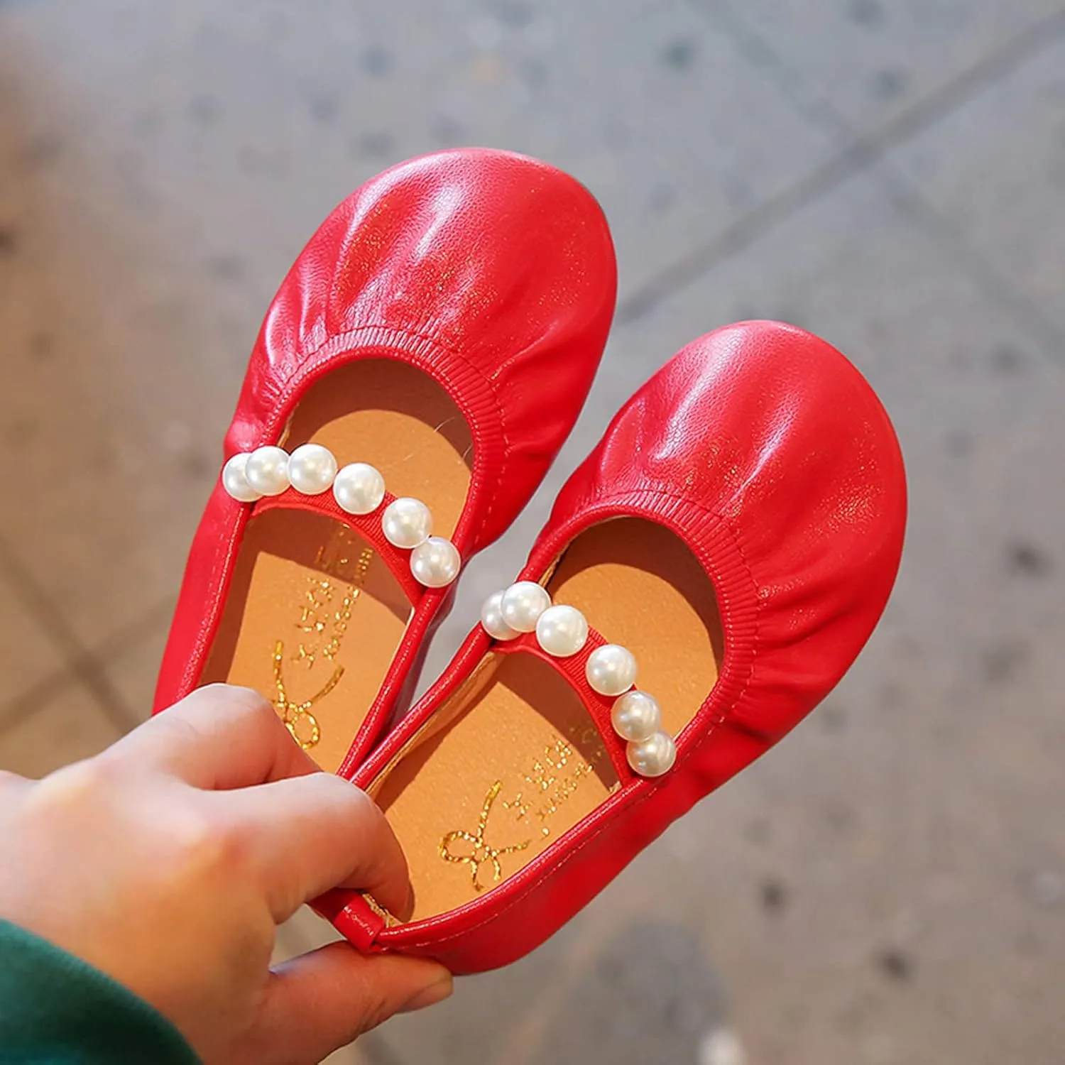 Jelly Sandals Toddler Pearl Girl Dress Shoes Girl Ballet Flats Party School Shoes Wedding Slipper Kids Girls