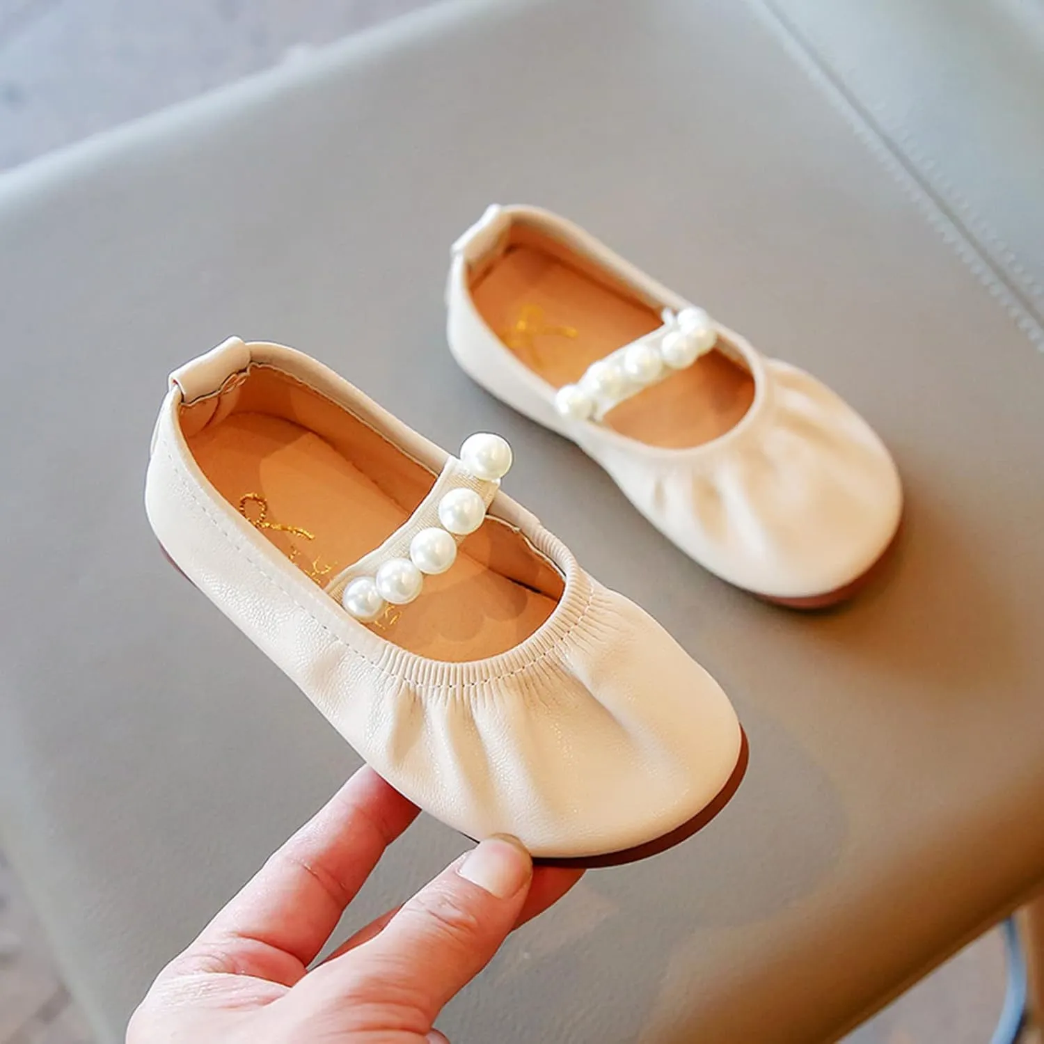 Jelly Sandals Toddler Pearl Girl Dress Shoes Girl Ballet Flats Party School Shoes Wedding Slipper Kids Girls