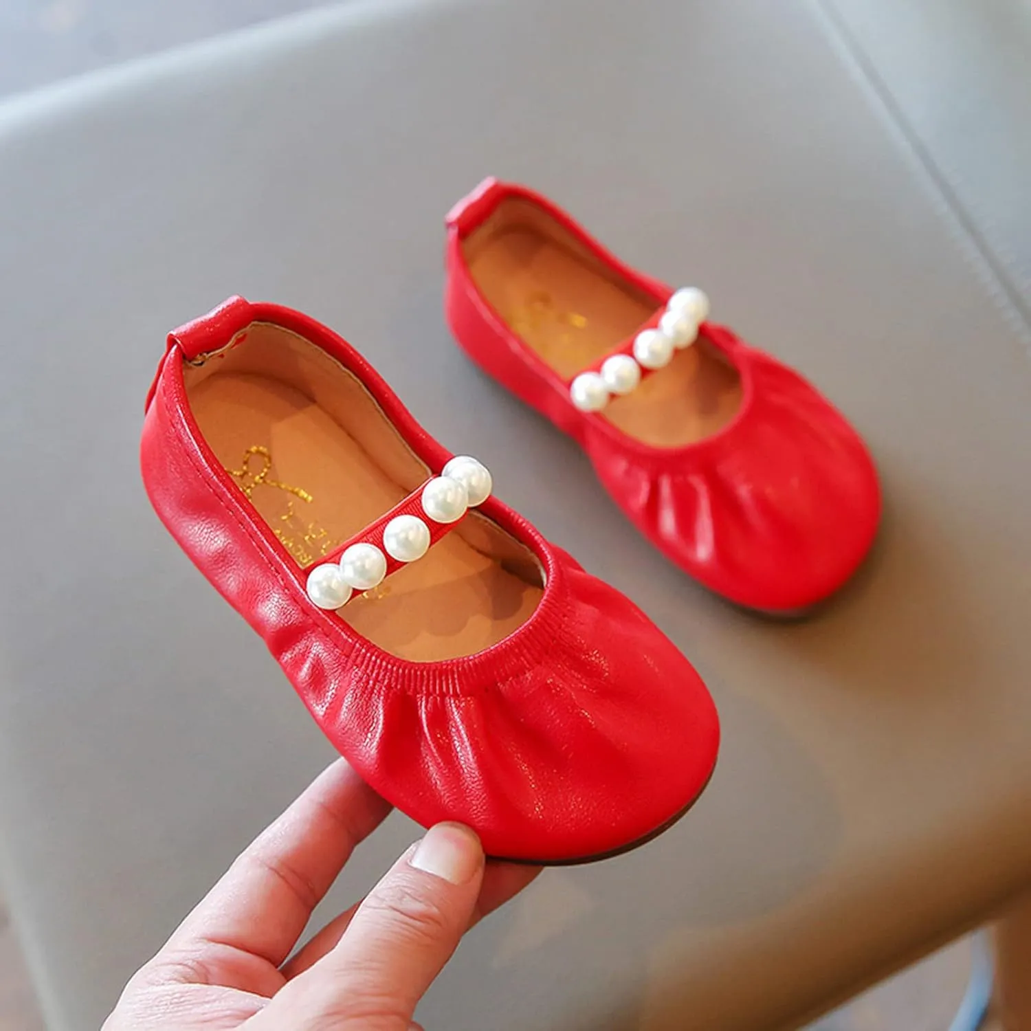 Jelly Sandals Toddler Pearl Girl Dress Shoes Girl Ballet Flats Party School Shoes Wedding Slipper Kids Girls
