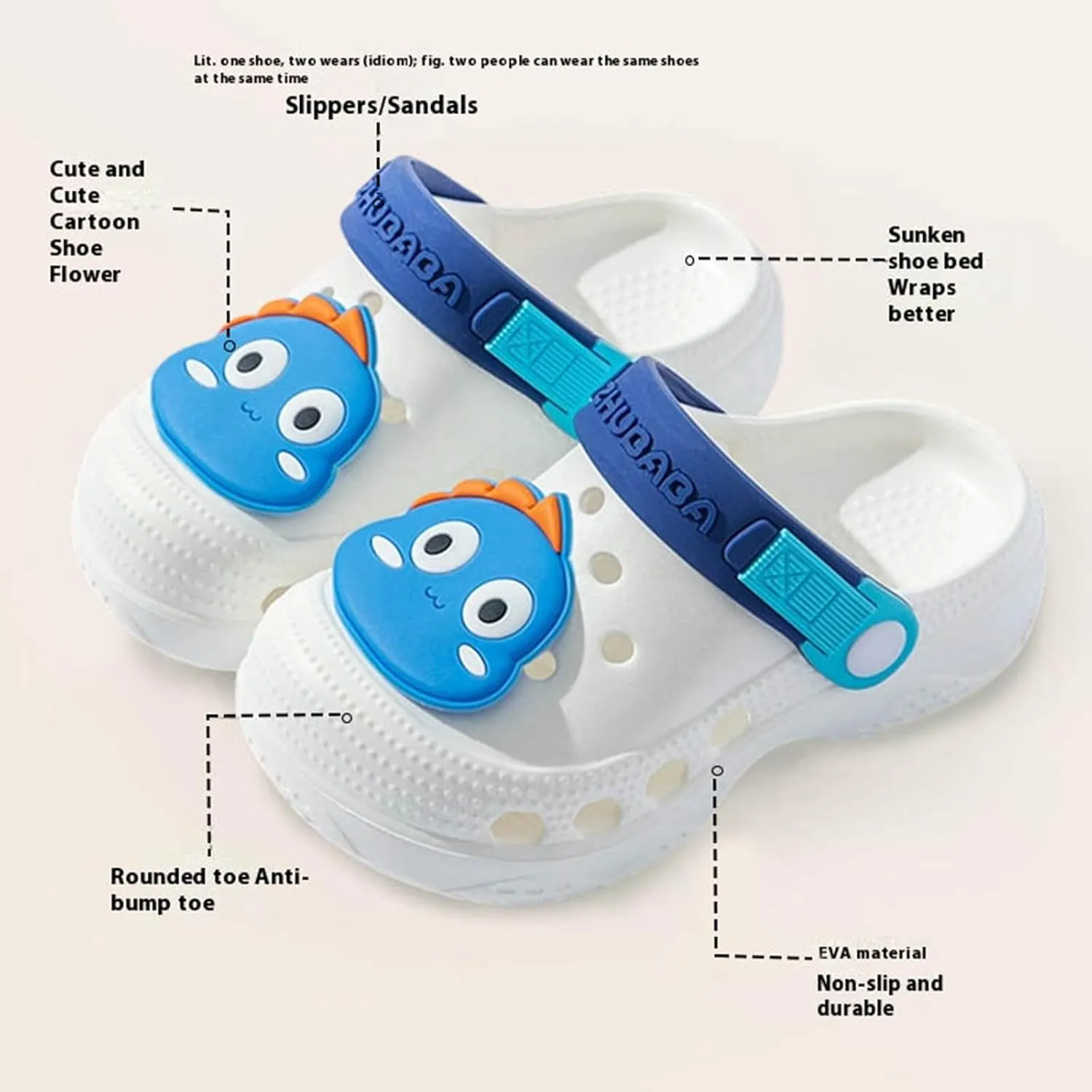Kids Clogs Shoes Boys Girls Garden Slip On Shoes Toddler Clogs Cute Slides Slippers Indoor Outdoor Beach Pool Shower Sandals