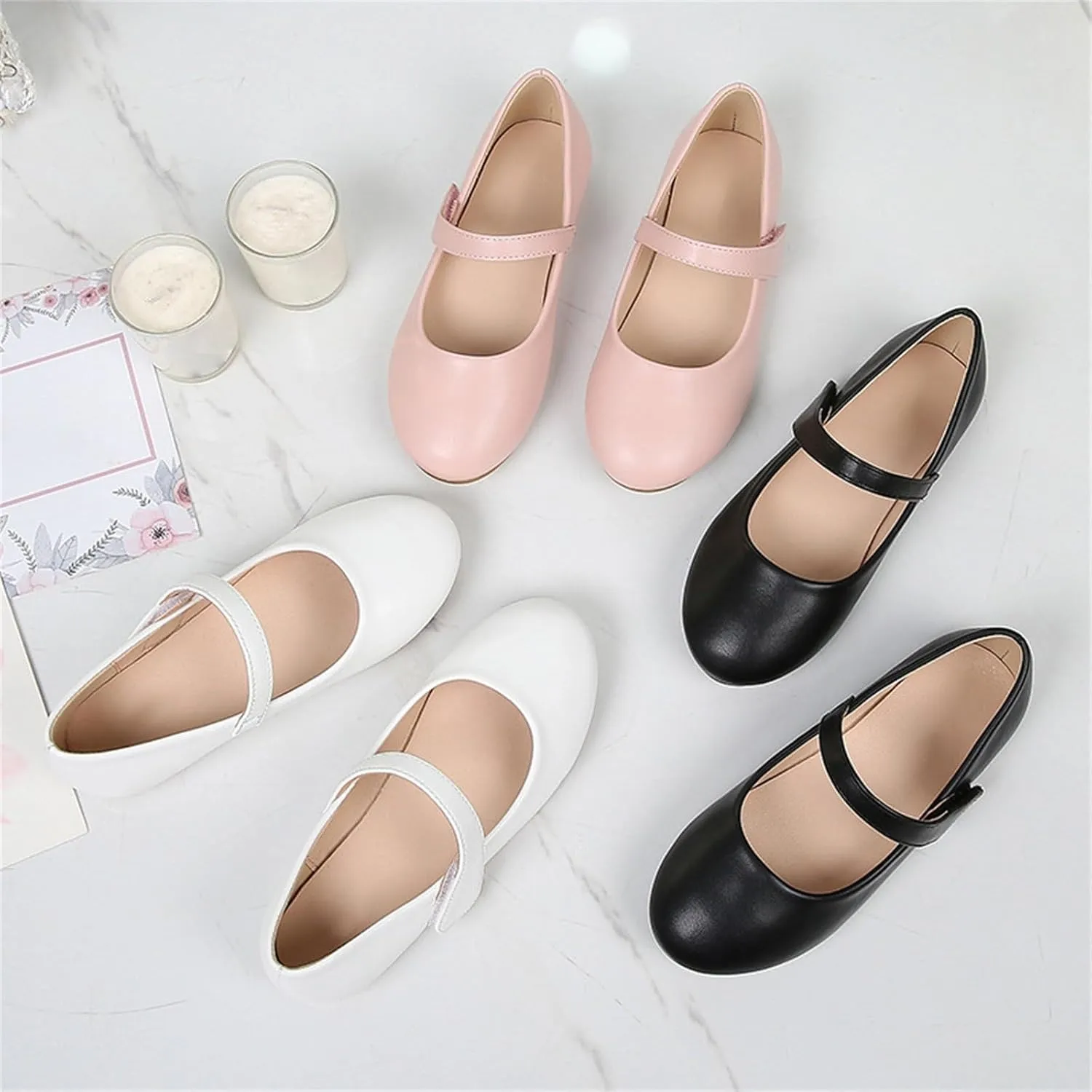 Kids Mary Jane Ballerina Flat Dress Shoes Toddler Girls Easy Buckle School T Strap Sandals Flat Beach Water Shoes