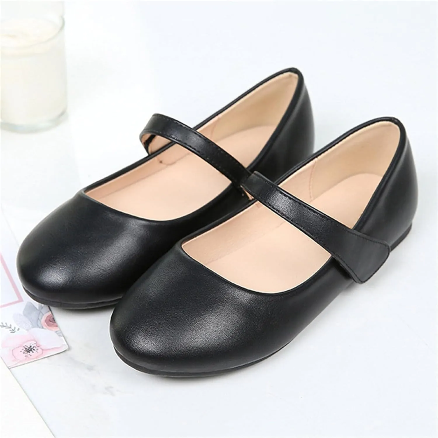 Kids Mary Jane Ballerina Flat Dress Shoes Toddler Girls Easy Buckle School T Strap Sandals Flat Beach Water Shoes