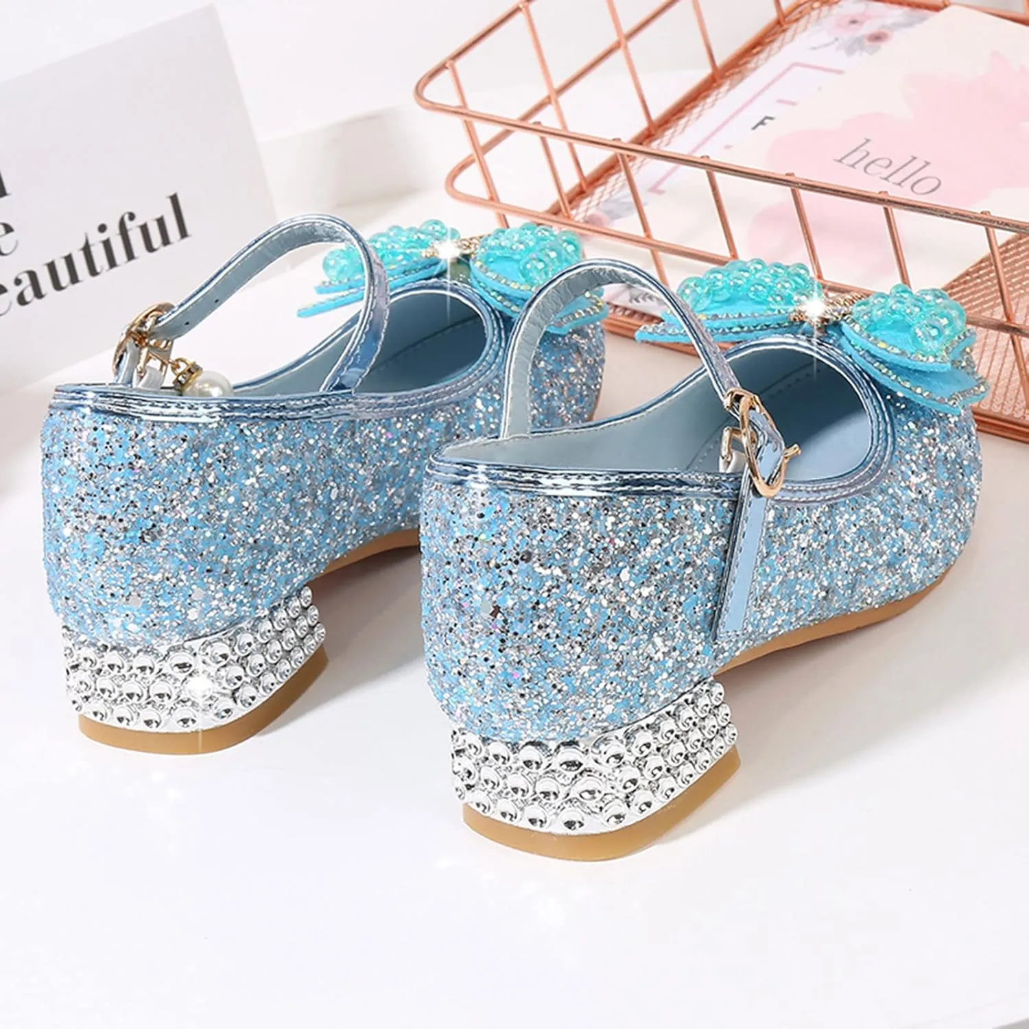 Kids Moccasins Slippers Toddler Little Kid Girls Dress Pumps Glitter Sequins Princess Toddler Shoes Size 7