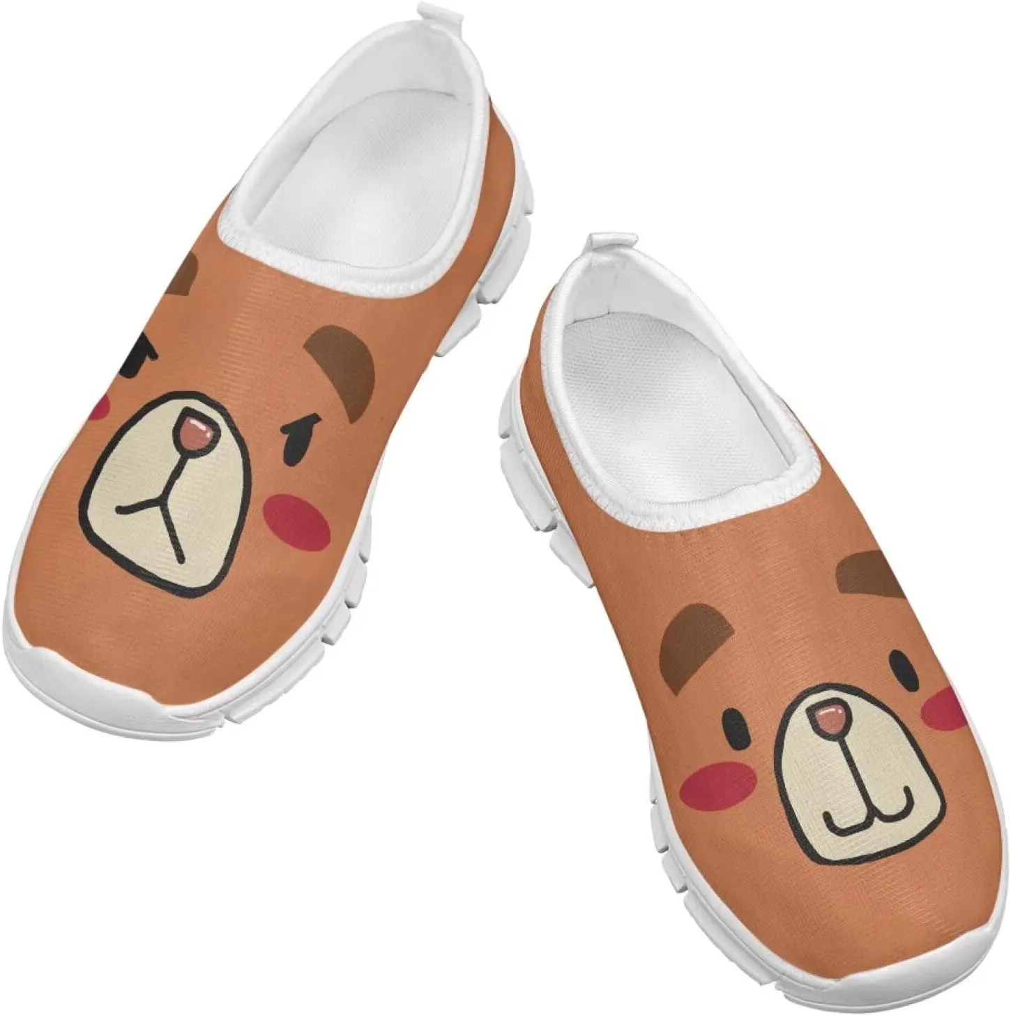 Kids Slip On Shoes Boys Girls Soft Loafers Lightweight Non Slip Walking Shoes Casual Sneakers for Outdoors White Sole Size 11-15