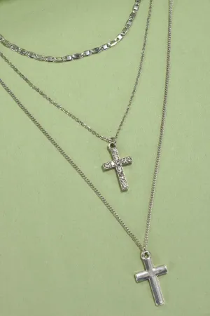 Layer Of Faith Silver Necklace